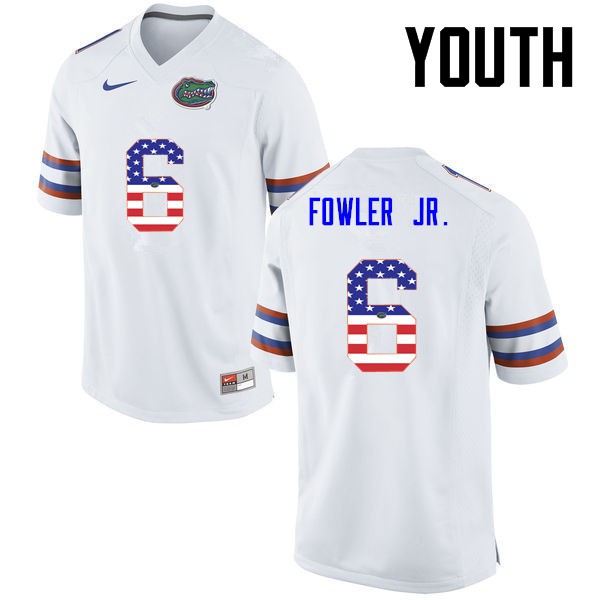 Florida Gators Youth #6 Dante Fowler Jr. College Football Jersey USA Flag Fashion White